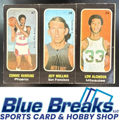 1971 Topps Connie Hawkins Jeff Mullins Lew Alcindor #37-38-39 Trios Stickers