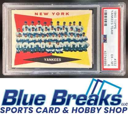 1960 Topps New York Yankees CL [RC] #332 Team Card baseball PSA 6