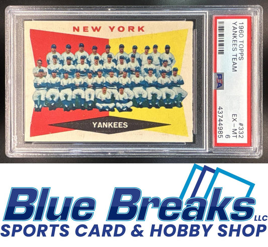 1960 Topps New York Yankees CL [RC] #332 Team Card baseball PSA 6