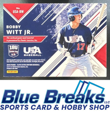 2019 Panini Elite Extra Edition USA Materials Relic Bobby Witt Jr. 388/452 #USA-BW