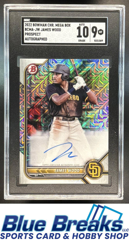 2022 Bowman Chrome Mega Auto James Wood [RC] #BCMA-JW SGC 9 Padres