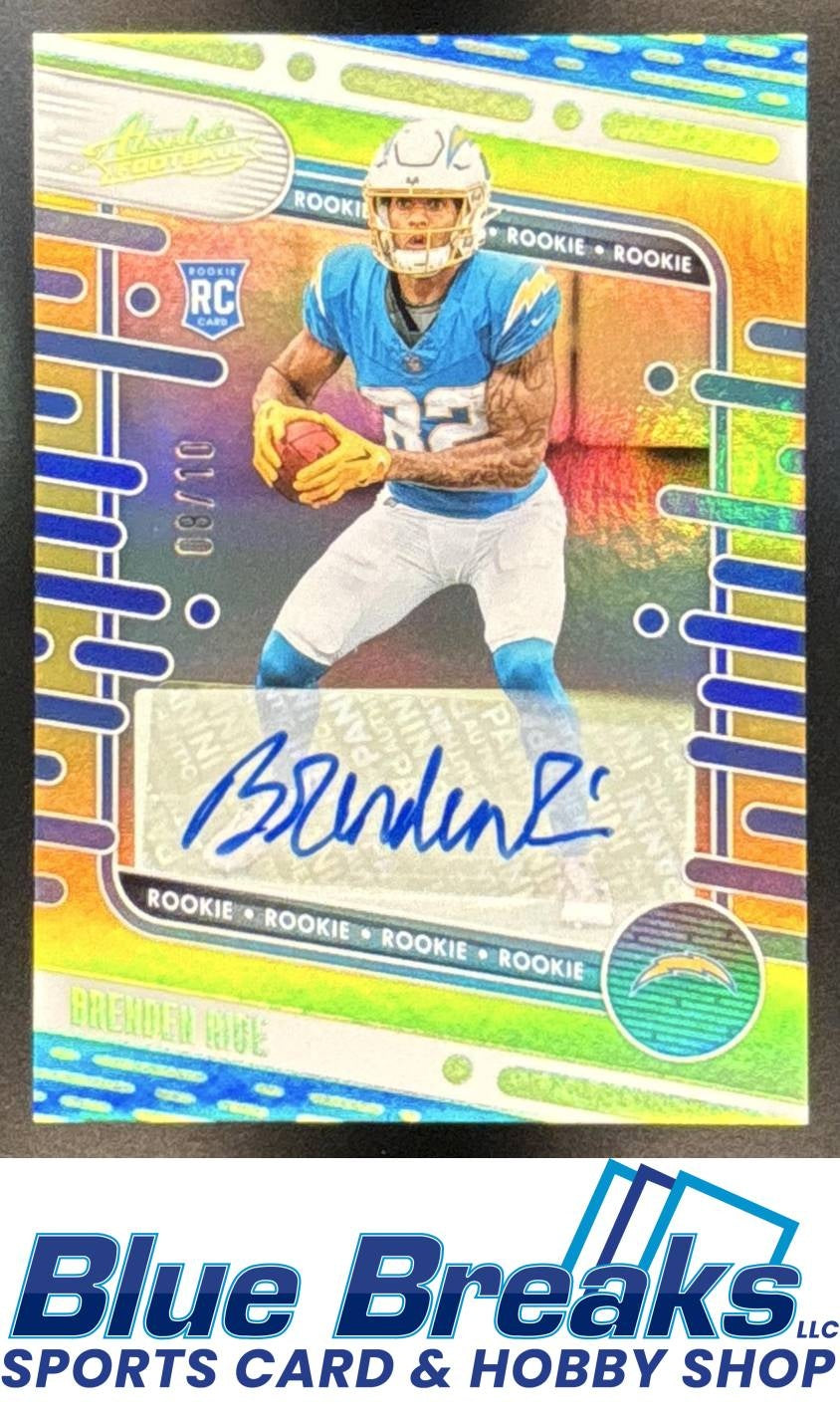 2024 Panini Absolute Brenden Rice #199 Signature Rookies Gold Spectrum 08/10 RC Auto Packers