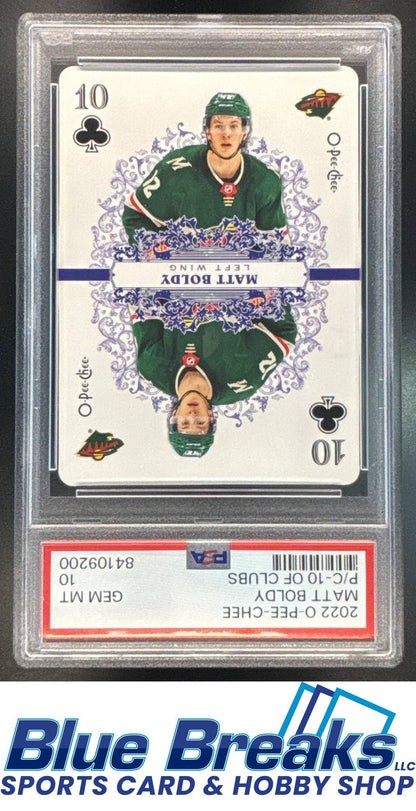 2022 O-Pee-Chee P/C 10 of Clubs Matt Boldy PSA 10 Minnesota Wilds