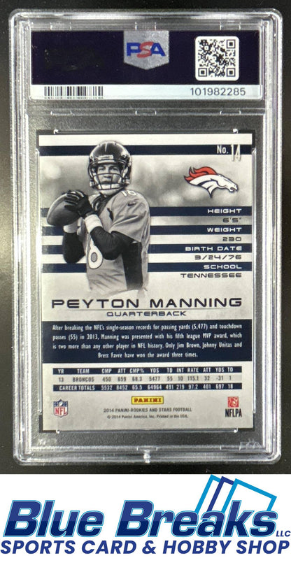 2014 Panini Rookies & Stars Peyton Manning #14 PSA 9 Denver Broncos