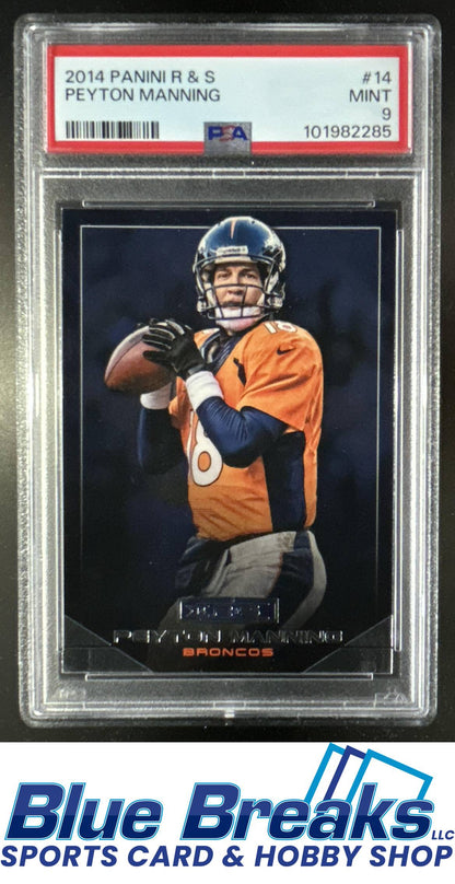 2014 Panini Rookies & Stars Peyton Manning #14 PSA 9 Denver Broncos