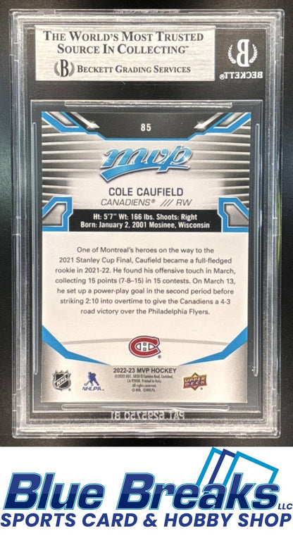 2022-23 Upper Deck MVP Auto Cole Caufield Beckett Authentic #85 Ice Hockey Canadiens