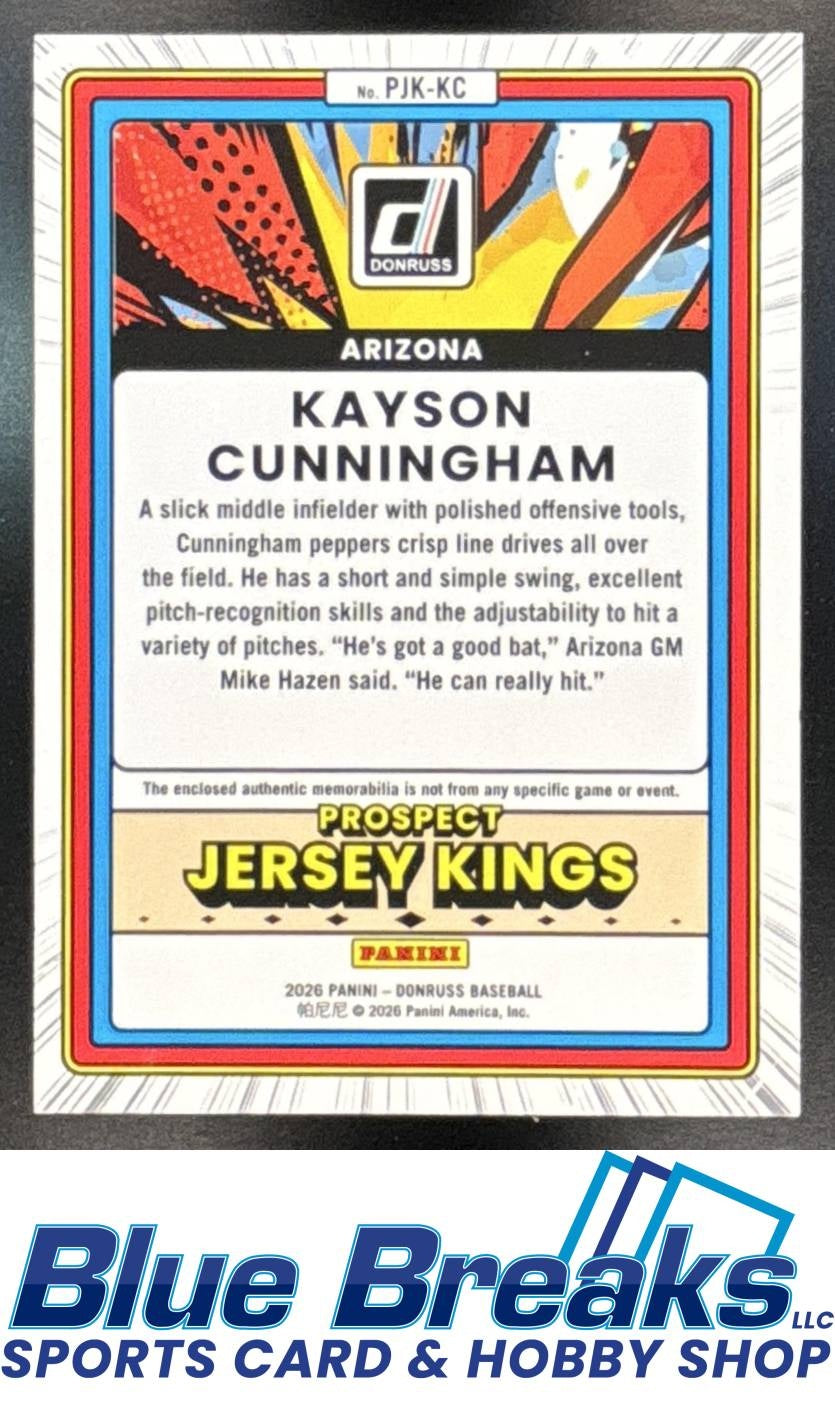 2026 Panini Donruss Kayson Cunningham #PJK-KC Prospect Jersey Kings Purple 42/49 Arizona Cardinals