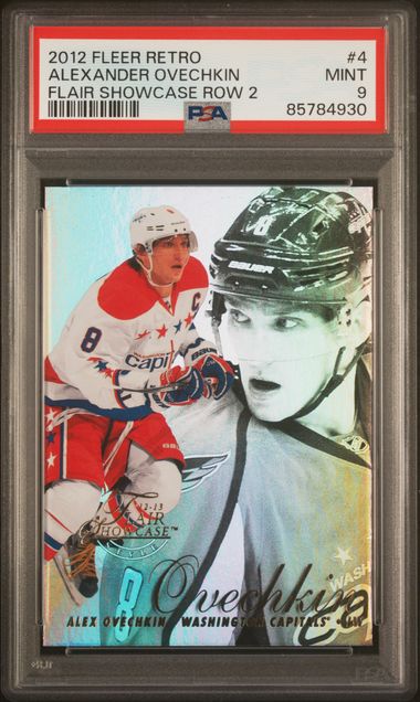 2012 Fleer - Retro - Flair Showcase - Row 2 - Alexander Ovechkin - PSA9 - #4 - Ice Hockey - Capitals