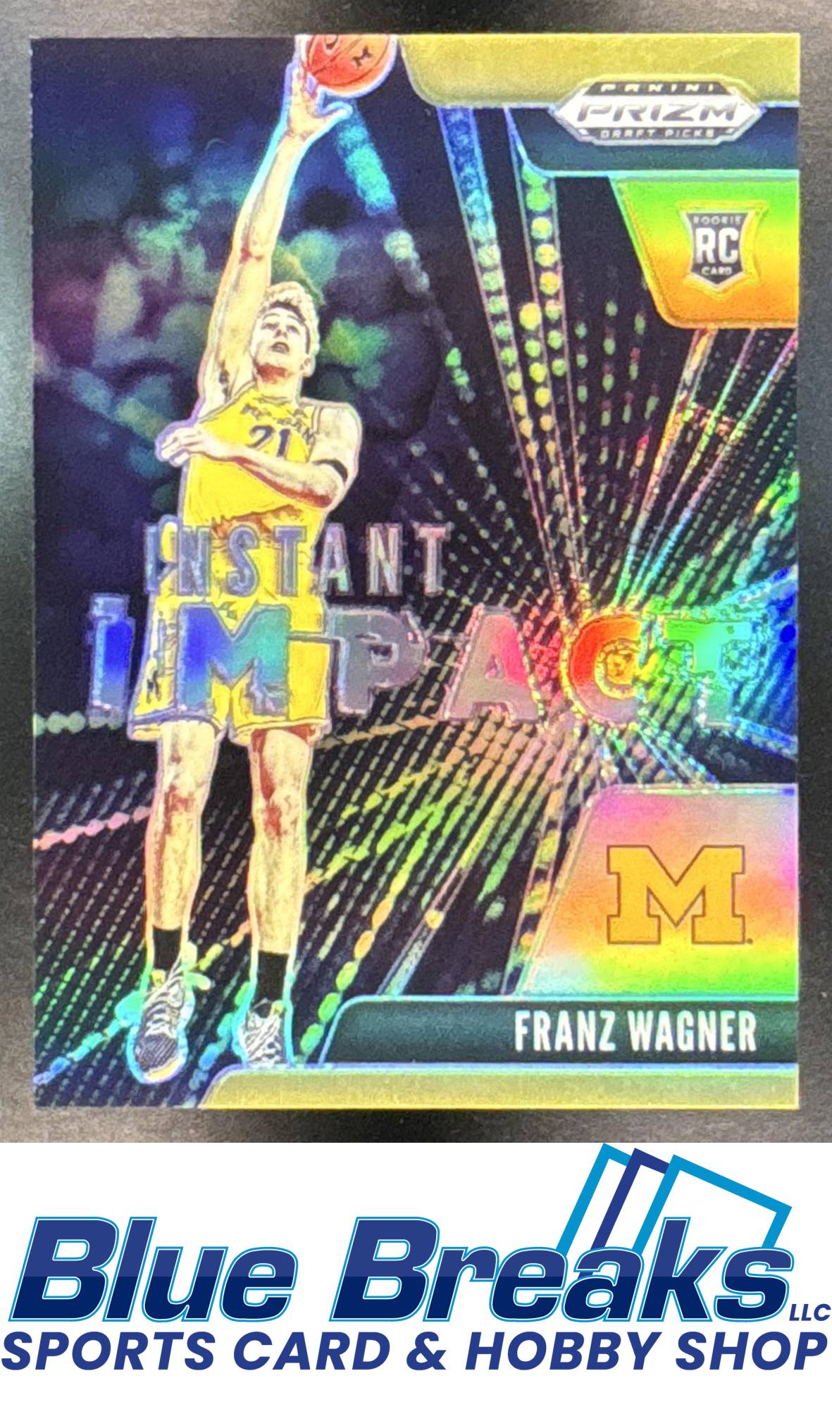 2021 Panini Chronicles Draft Picks Franz Wagner #7 Gold 08/10 RC Michigan Wolverines