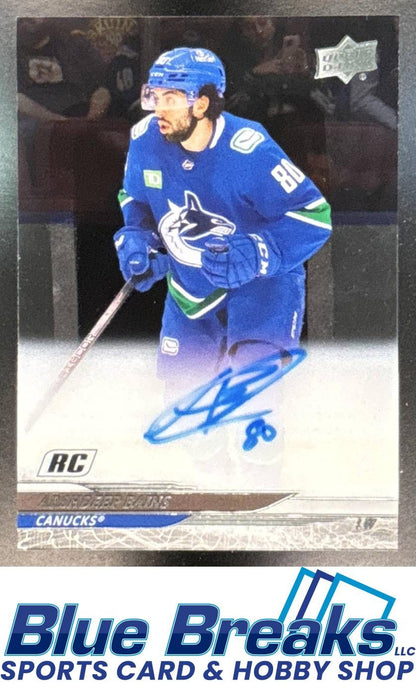 2024-25 Upper Deck Clear Cut Arshdeep Bains RC #CC-AB Auto Vancouver Canucks