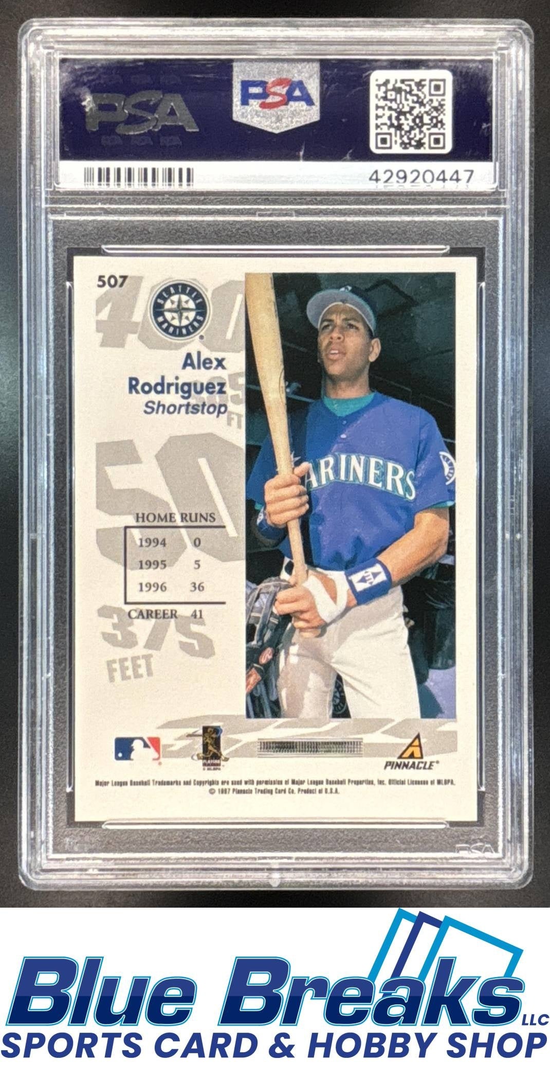 1997 Score Artist's Proof Holofoil Alex Rodriguez #507 PSA 9 Mariners