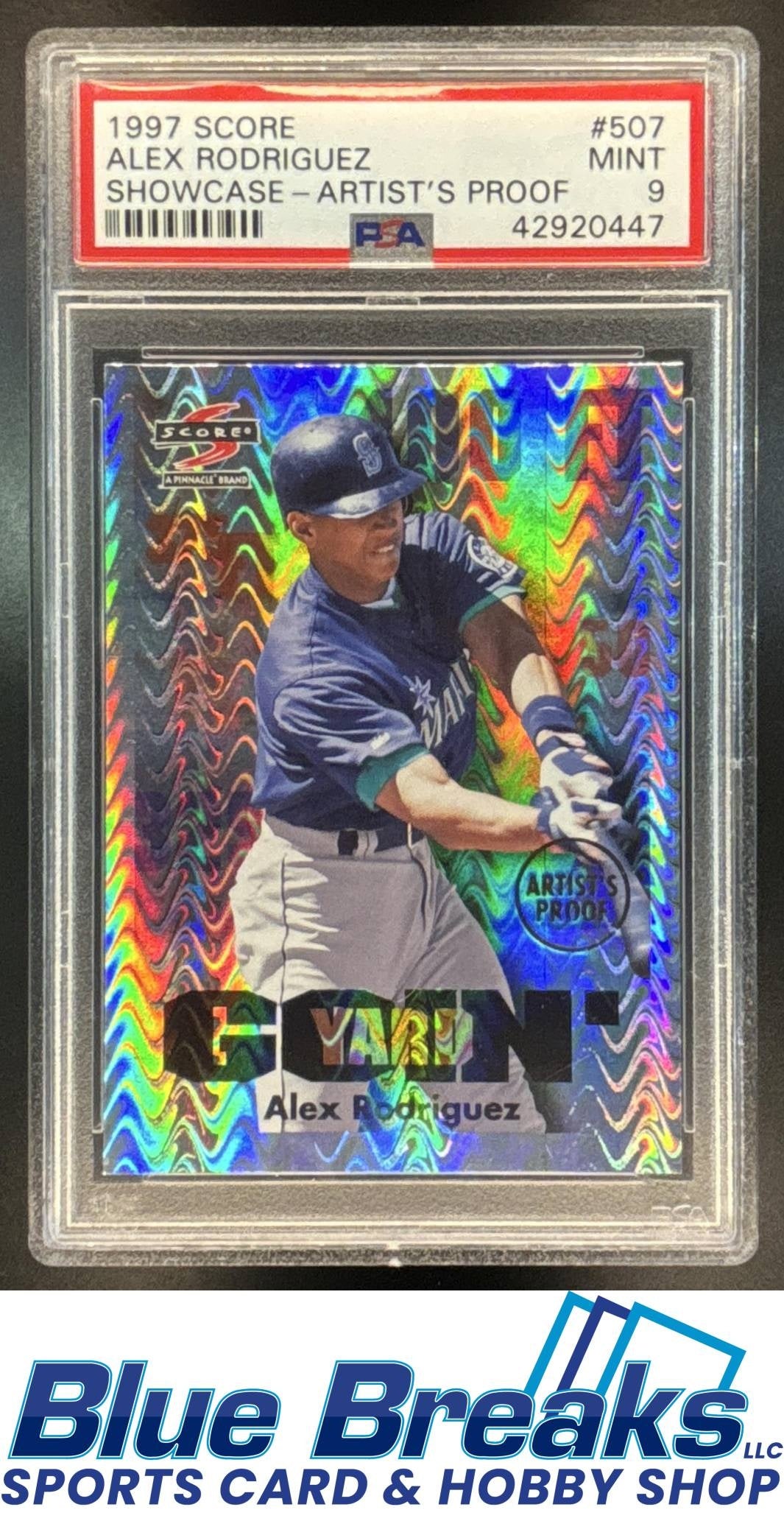 1997 Score Artist's Proof Holofoil Alex Rodriguez #507 PSA 9 Mariners
