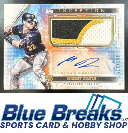 2024 Topps Inception Auto Patch Cards Henry Davis 103/200 #APC-HD RC Pirates