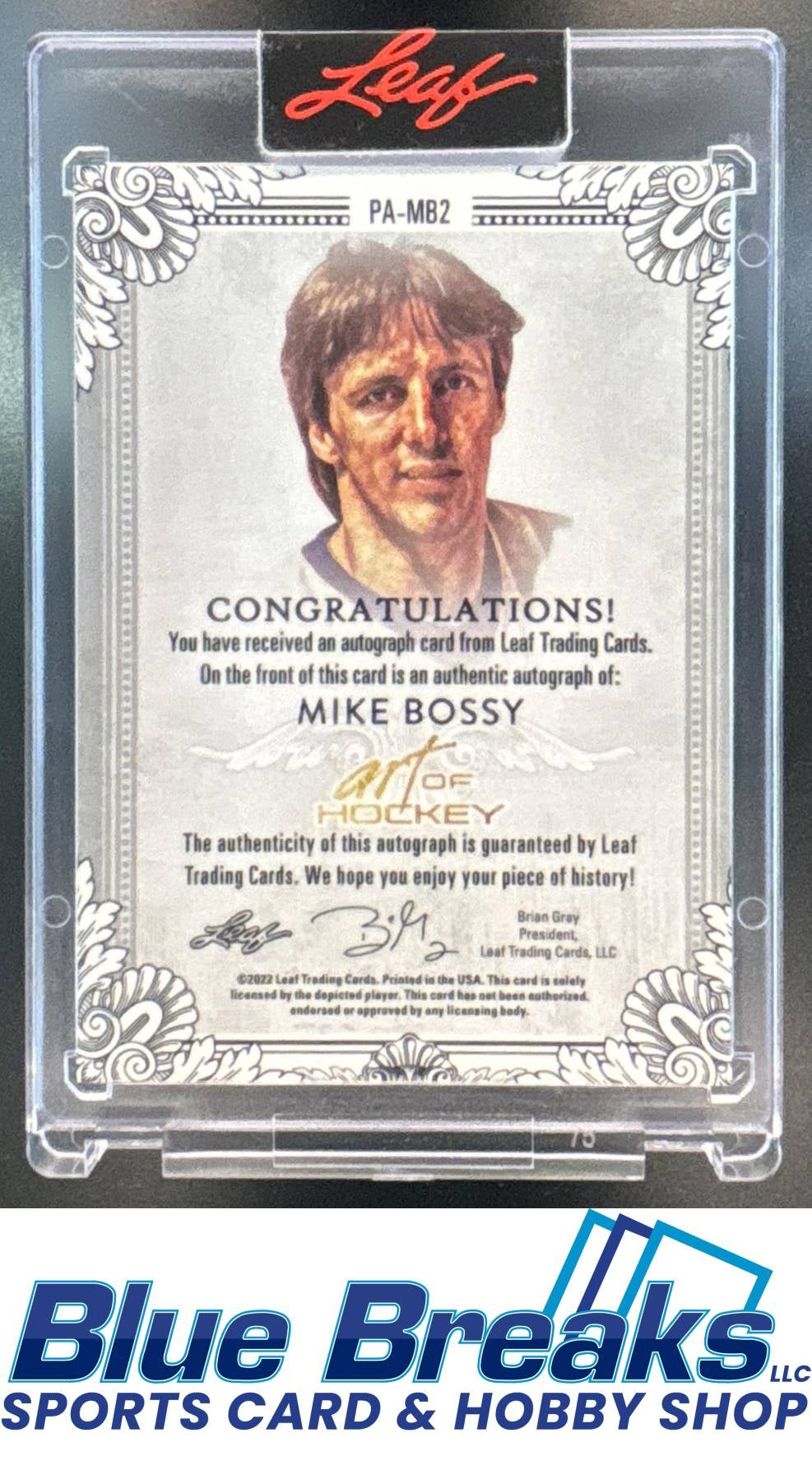 2022 Leaf Art of Hockey Mike Bossy #PA-MB2 Auto Portrait Red 4/6