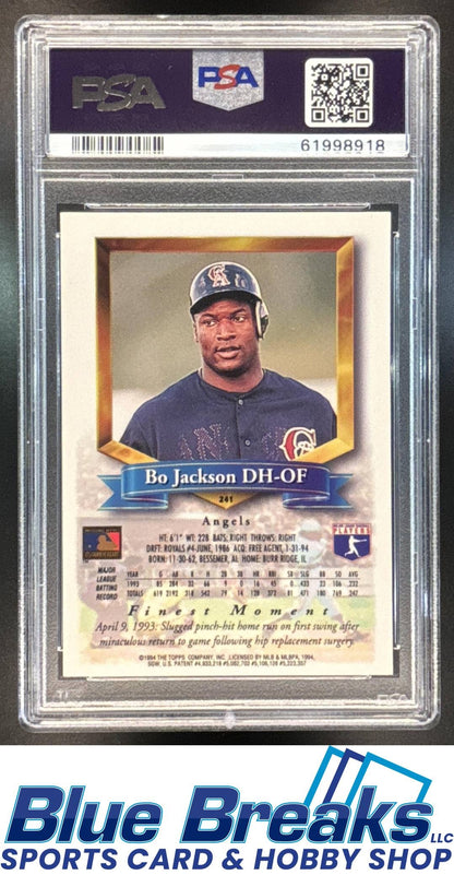 1994 Topps Finest Refractor Bo Jackson [RC] #241 PSA 8 Angels