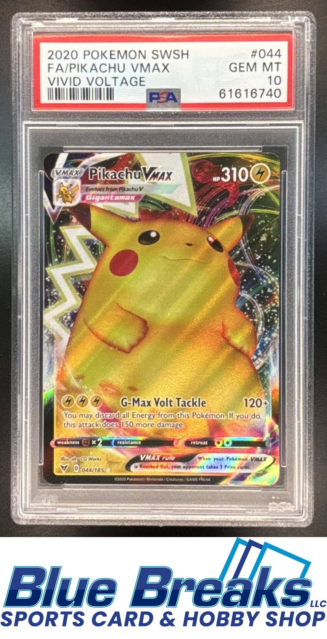 2020 Pokemon Sword & Shield Vivid Voltage Pikachu VM #044/185 PSA 10