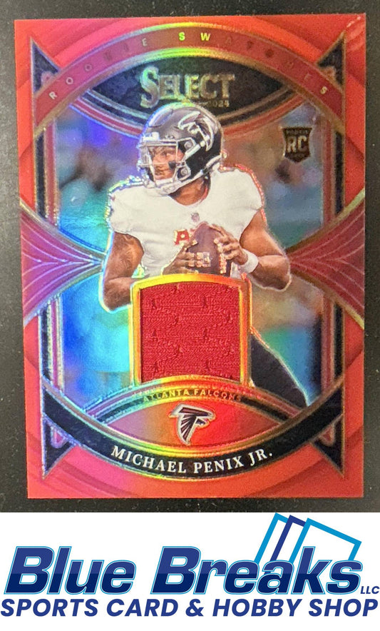 2024 Panini Select Michael Penix Jr. #RS-MPJ Rookie Swatches Red Prizm Relic RC Atlanta Falcons