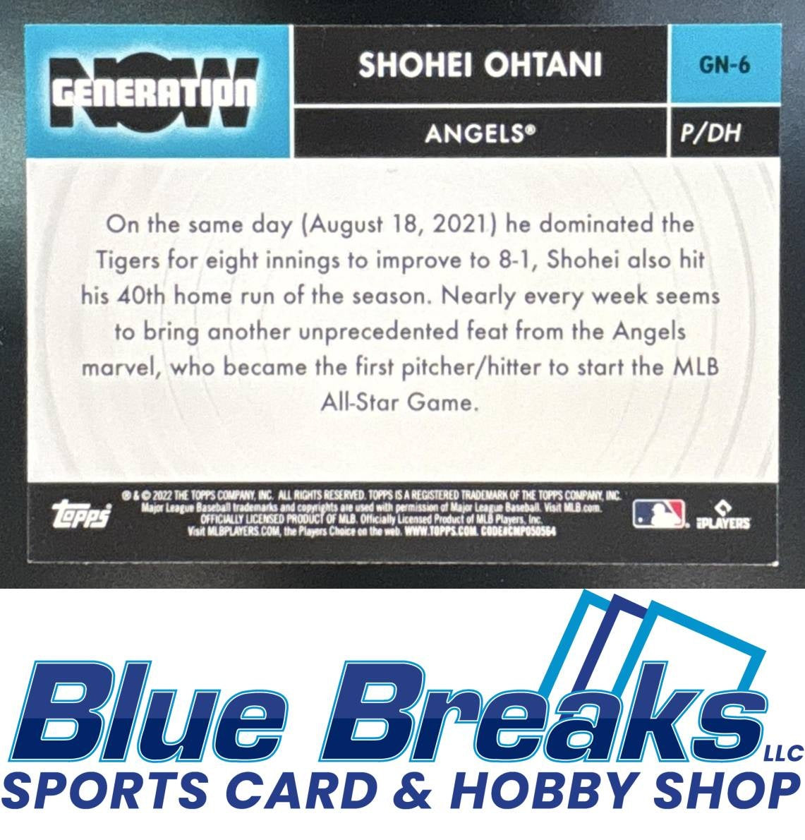 2022 Topps Generation Now Shohei Ohtani [RC] #GN-6 b Los Angeles Angels