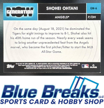 2022 Topps Generation Now Shohei Ohtani [RC] #GN-6 b Los Angeles Angels