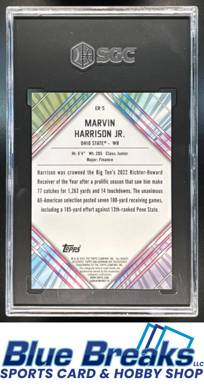 2023 Bowman University Chrome Marvin Harrison Jr. #ER-5 Unexpected Delights Early Risers SGC 10