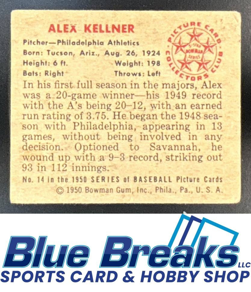 1950 Bowman Alex Kellner [RC] #14
