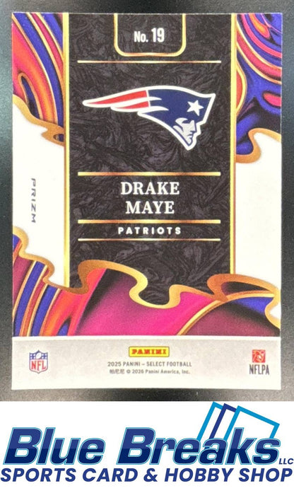 2025 Panini Select Drake Maye #19 Phenomenon Silver Prizm
