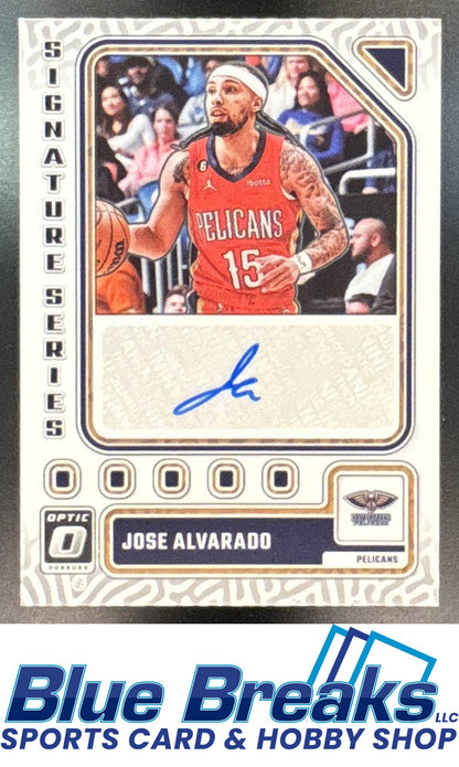 2023 Panini Donruss Optic Jose Alvarado #SS-ALV Signature Series Auto New Orleans Pelicans