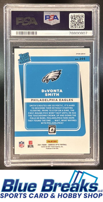 2021 Panini Donruss Optic Holo DeVonta Smith [RC] #205 RC Rated PSA 9 Eagles