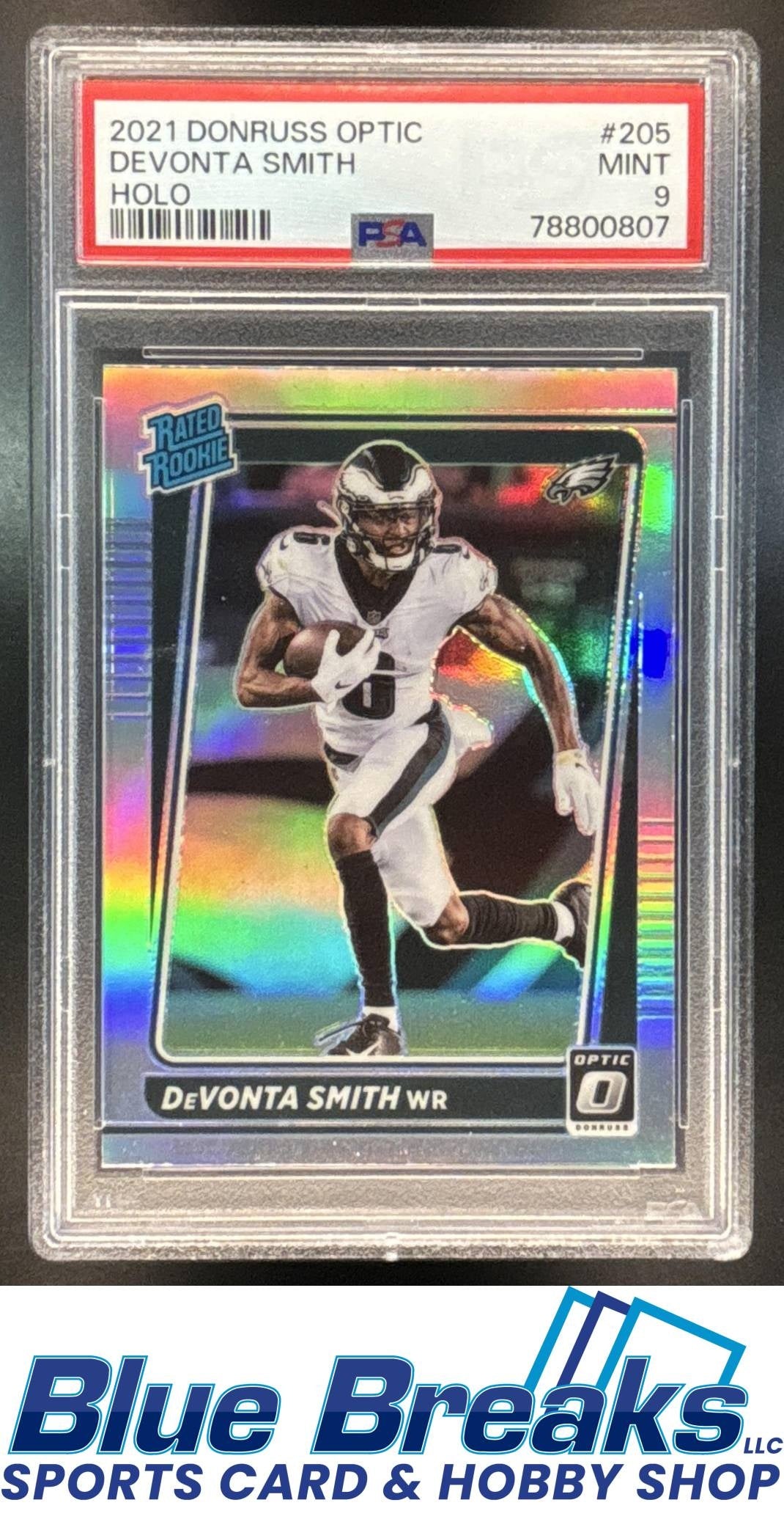 2021 Panini Donruss Optic Holo DeVonta Smith [RC] #205 RC Rated PSA 9 Eagles
