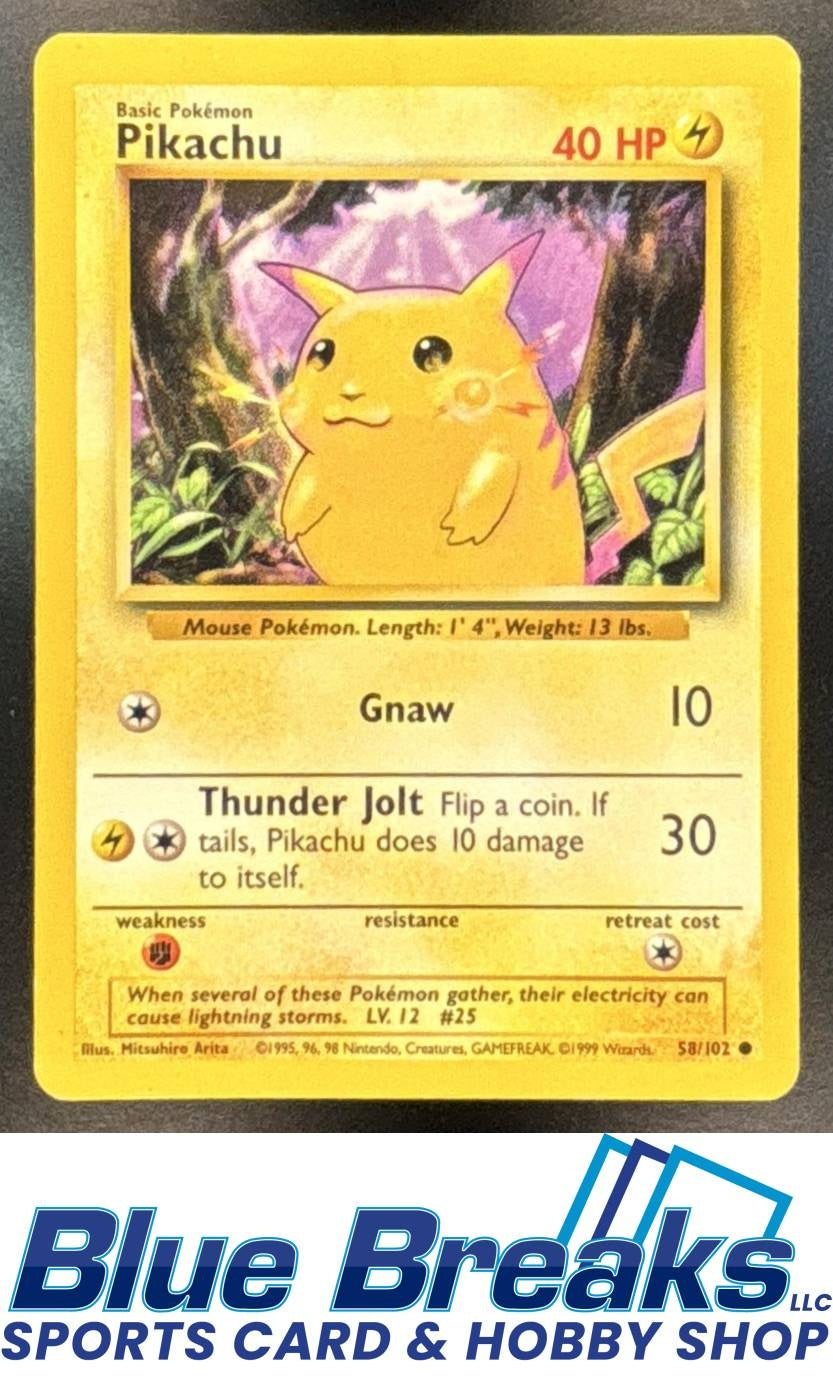 1999 Pokemon Unlimited Set Pikachu #58/102 Common