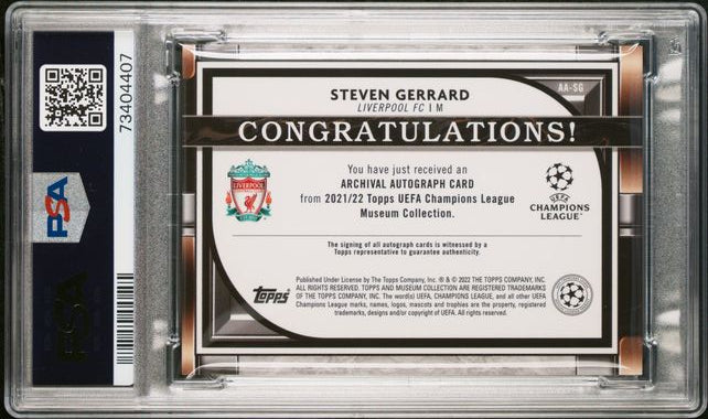 2022 Museum Collection - UCL - Steven Gerrard - PSA10 - #AA-SG - Soccer - Liverpool