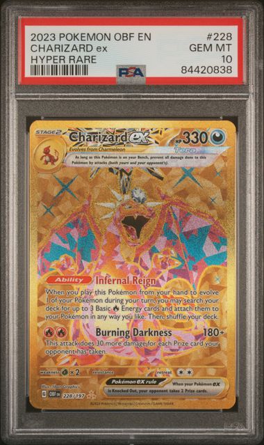 2023 Pokémon - Obsidian Flames - Hyper Rare - Charizard ex - #228 - PSA 10
