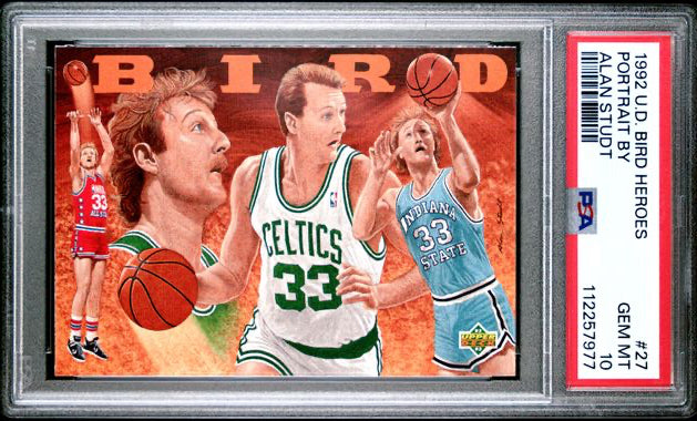1992 Upper Deck Bird Heroes - Portrait By Alan Studt - #27 - PSA 10 - Basketball - Celtics