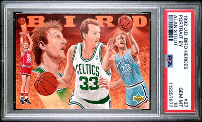 1992 Upper Deck Bird Heroes - Portrait By Alan Studt - #27 - PSA 10 - Basketball - Celtics