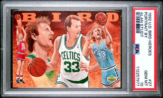1992 Upper Deck Bird Heroes - Portrait By Alan Studt - #27 - PSA 10 - Basketball - Celtics