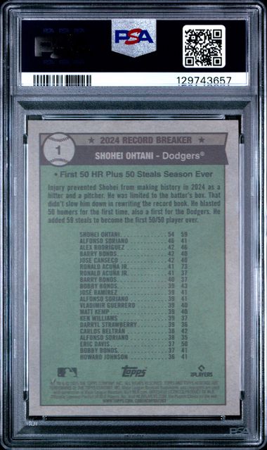 2025 Topps Heritage - Chrome-Black Refractor - Shohei Ohtani - 36/76 - #1 - PSA 8 - Baseball - Dodgers