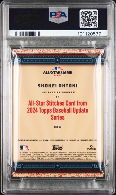 2024 Topps Update - All-Star Stitches Relic - Shohei Ohtani - ASR-SO - PSA 10 - Baseball - Dodgers
