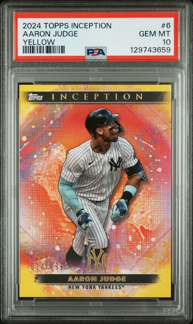 2024 Topps Inception - Yellow - Aaron Judge - #6 - PSA 10 - Baseball - Yankees