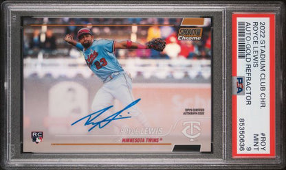 2022 Topps Stadium Club Chrome - Gold Refractor - Royce Lewis - auto - 46/50 - #SCCUA-ROY - PSA 9 - Baseball - Twins