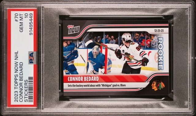 2023 Topps Now NHL - Stickers - Connor Bedard - #70 - PSA 10 - Ice Hockey - Blackhawks