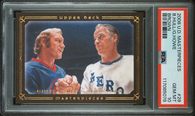 2008 Upper Deck Masterpieces - Brown - Bobby Hull - Gordie Howe - #28 - PSA 10 - Hockey - Jets - Red Wings