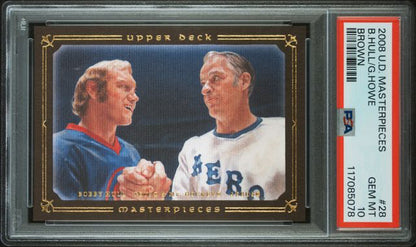 2008 Upper Deck Masterpieces - Brown - Bobby Hull - Gordie Howe - #28 - PSA 10 - Hockey - Jets - Red Wings