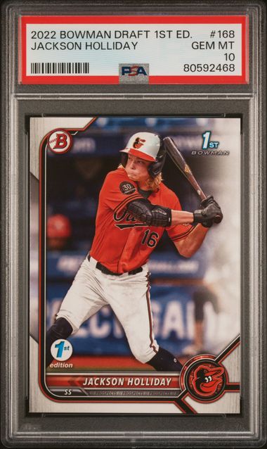 2022 Bowman - Draft 1st Edition - 1st Bowman - Jackson Holliday - PSA10 - #168 - Baseball- Orioles