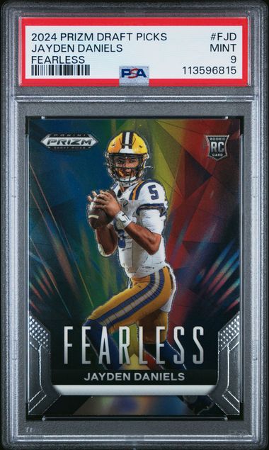 2024 Panini - Prizm - Draft Picks - Fearless - Jayden Daniels - RC - #F-JD - PSA 9 - football - Tigers - Commanders
