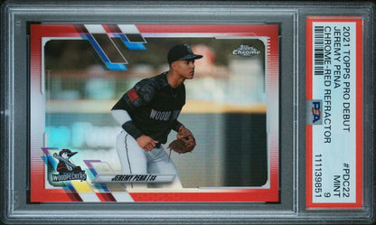 2021 Topps Chrome - Pro Debut - red refractor - Jeremy Pena - 1/5 - #PDC-22 - PSA 9 - baseball - Woodpeckers - Astros