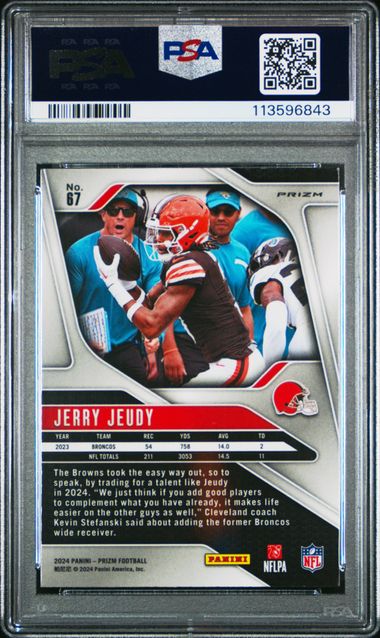 2024 Panini - Prizm - lazer prizm - Jerry Jeudy - #67 - PSA 9 - football - Browns