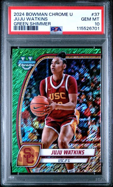 2024 Bowman Chrome U - JuJu Watkins - Green Shimmer - Basketball - USC - WNBA - #37 - PSA 10