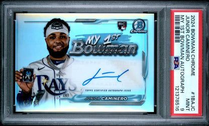 2024 Bowman Chrome - My 1st Bowman - Junior Caminero auto - 18/99 - RC - #1BA-JC - PSA 10 - baseball - Rays