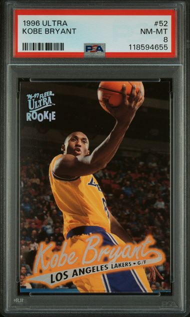 1996 Fleer Ultra - Rookie - Kobe Bryant - #52 - PSA 8 - basketball - Lakers