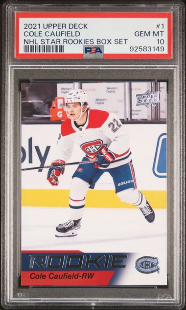2021 Upper Deck - Cole Caulfield - NHL Star Rookies Box Set - Montreal Canadiens - #1 - PSA 10 - drop